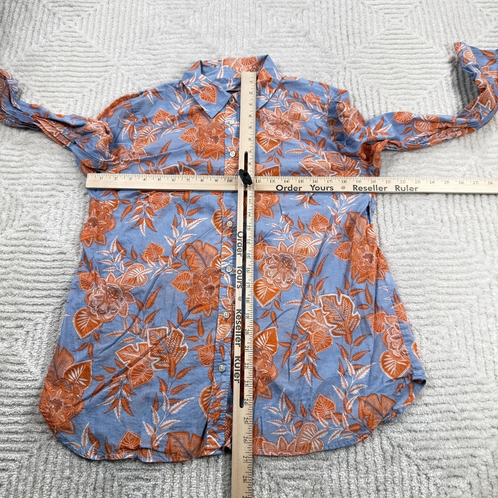 Talbots Shirt Women L Floral Button Spring Summer Top Bloom Cottage Boho Rustic - Picture 3 of 8